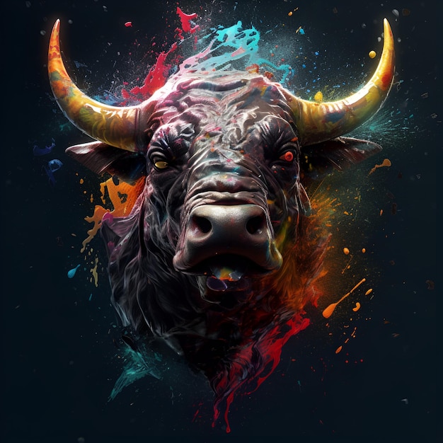 Premium AI Image | Bull Splash art generative ai