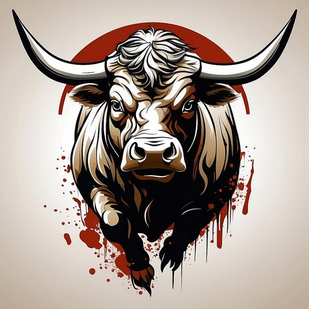 bull theme vector tshirt design created with AI