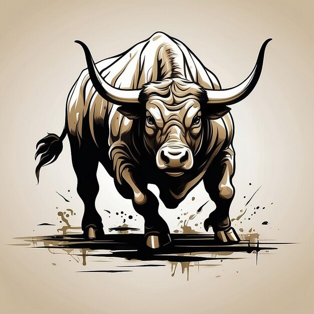 bull theme vector tshirt design created with AI