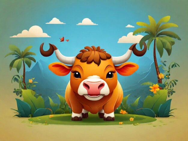 Photo bull vector