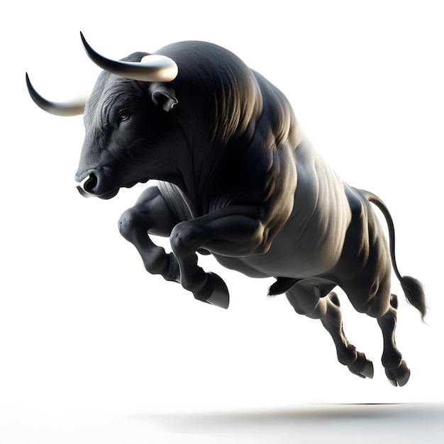 bull on white background