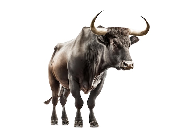 Bull on a white background