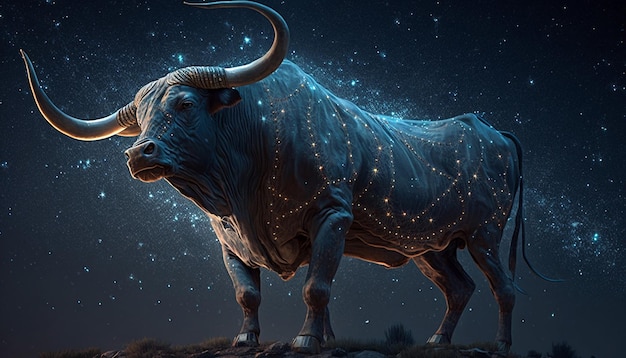 A bull with stars on it