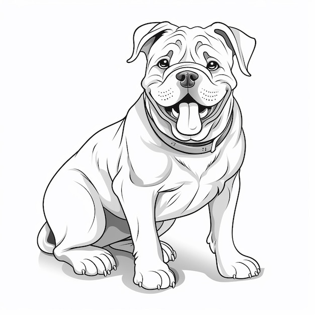 Bulldog Mix schets charme schattig kleurboek kawaii lijnkunst