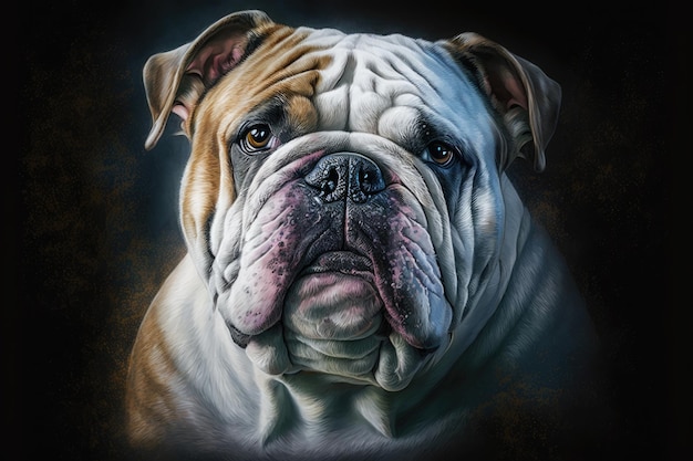 Bulldog pastel portret Moderne kunst