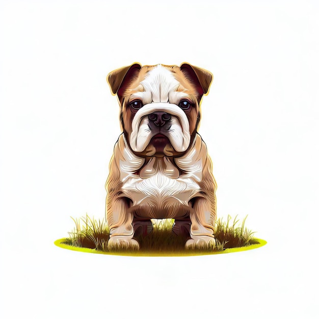 Bulldog Pup's Meadow Glimpse 생성 AI