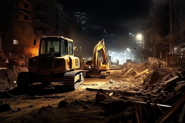 A bulldozer is on a street with the word bulldozer on it.