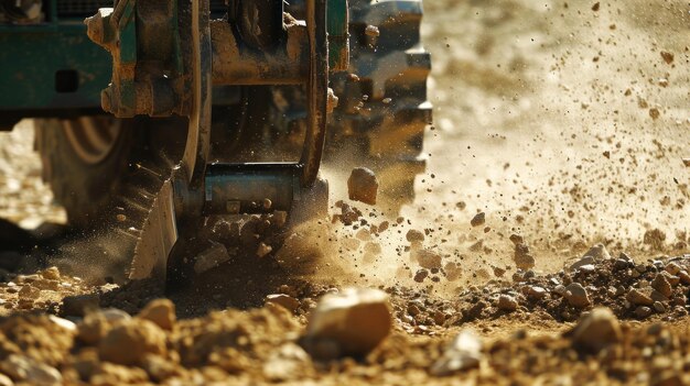 Bulldozer wordt gebruikt om de weg in de Westelijke Jordaanoever vrij te maken