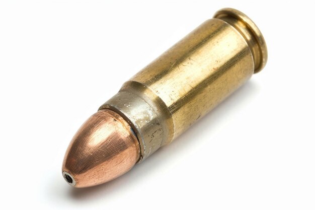 A bullet is shown on a white background