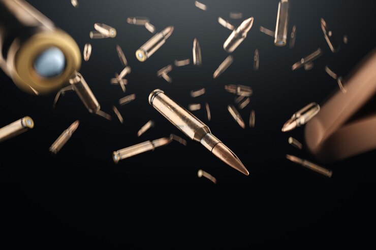 銃弾, 隔離された, 上に, 暗い背景, ∥, 概念, の, 戦争, 戦闘, 衝突, カートリッジ, ∥ために∥, a, ライフル銃, ３ｄ, イラスト, ３ｄ, render