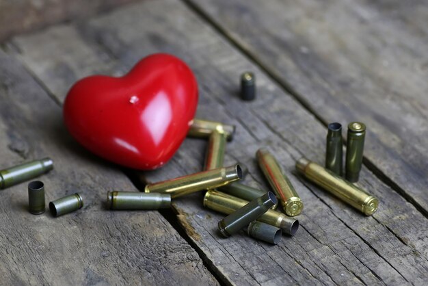 Bullet and shape heart