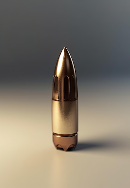 A bullet with the word " on it " on the front.