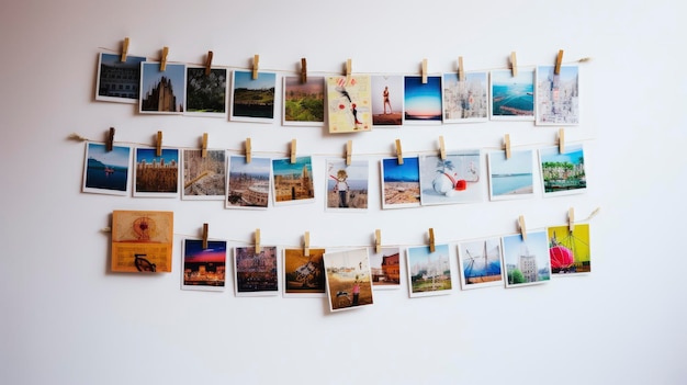 of Bulletin board filled with polaroid trave remote work policies