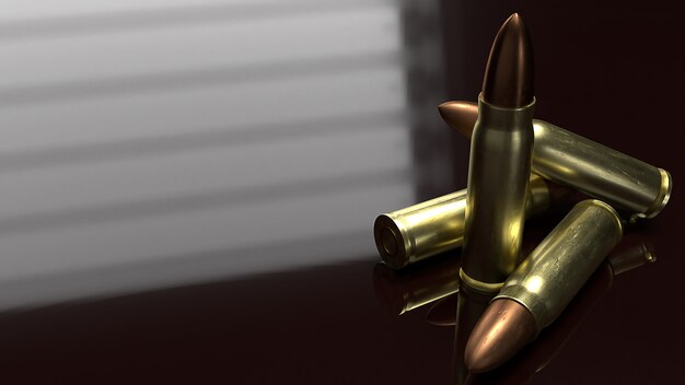  bullets 3d rendering for  abstract background.