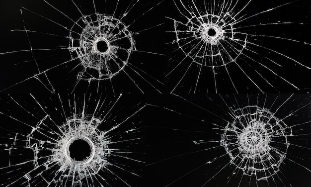 bullets holes broken glass background authentic realistic