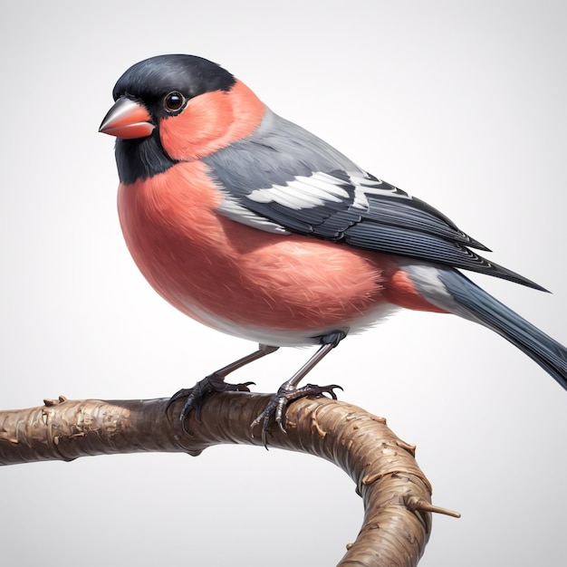 Foto bullfinch su uno sfondo bianco