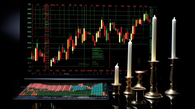 Photo bullish candle stick chart