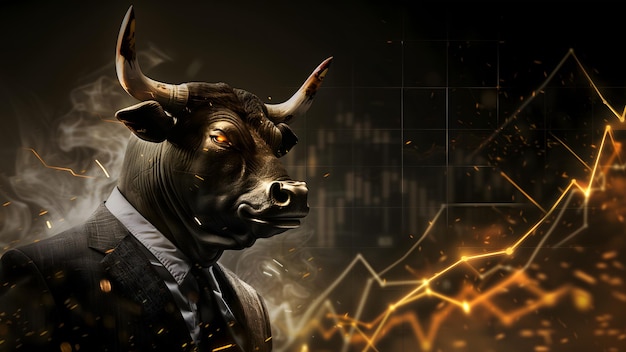 Bullish market in crypto trading and stock market Rising