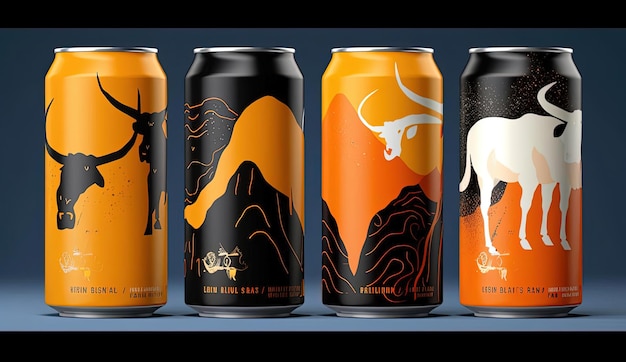 bulls breweries latest design bull brewery beer cans in the style of minimalistic surrealism