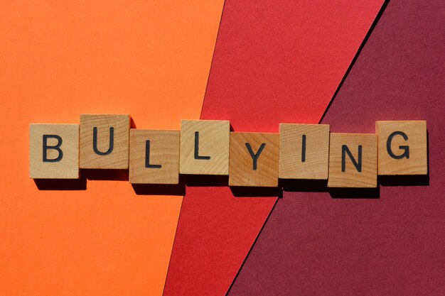 Photo bullying word as banner headline