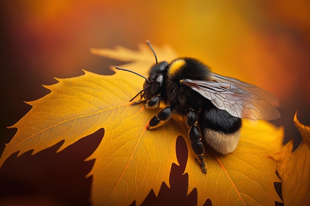 a bumblebee on a leaf