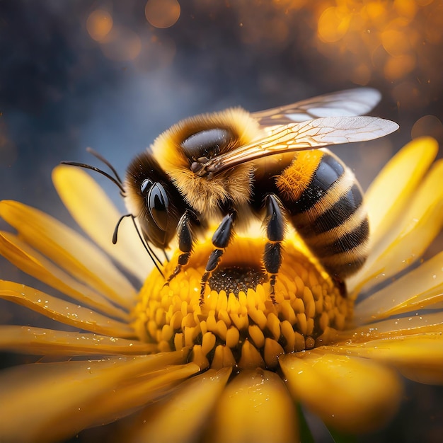 Bumblebee op een gele bloem