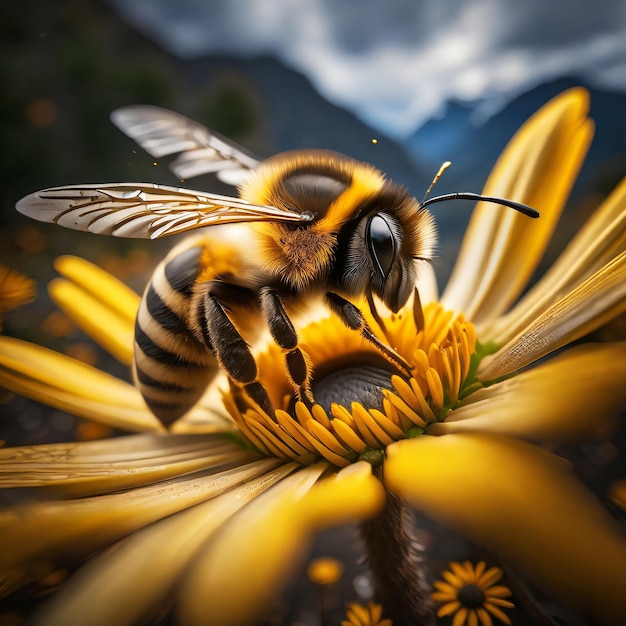 Bumblebee on a yellow flower