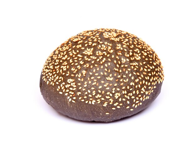 Bun with grains on a neutral white background