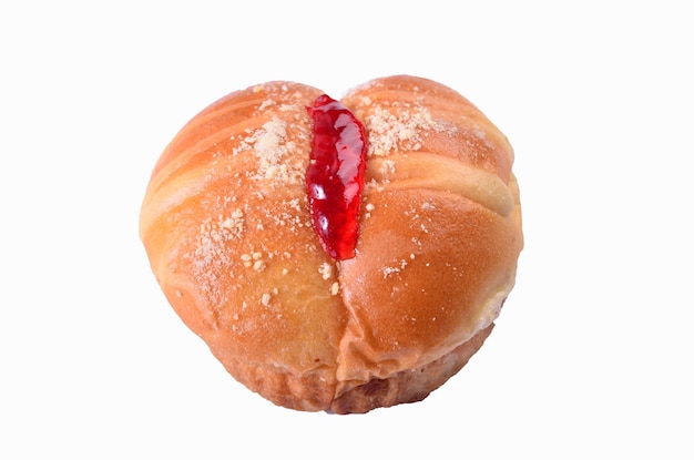 Foto un panino con sopra una gelatina rossa