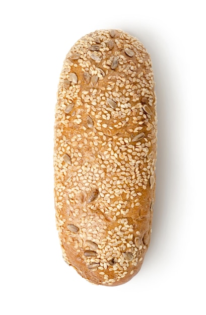 Bun with seeds isolated on a white background