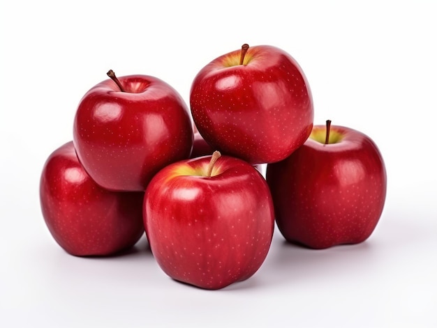 a bunch of apples on white background