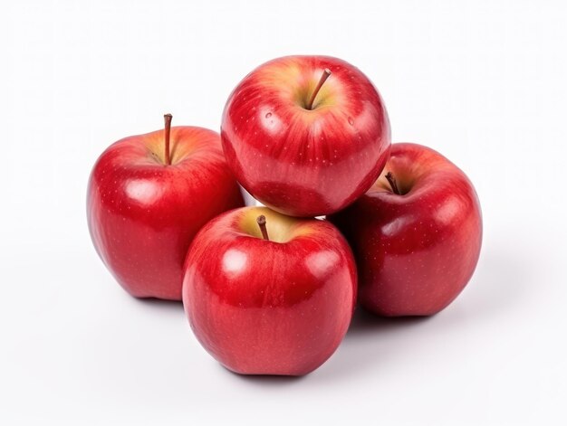 a bunch of apples on white background