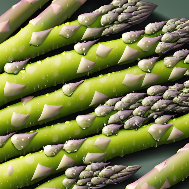 Bunch asperges met waterdruppels ze