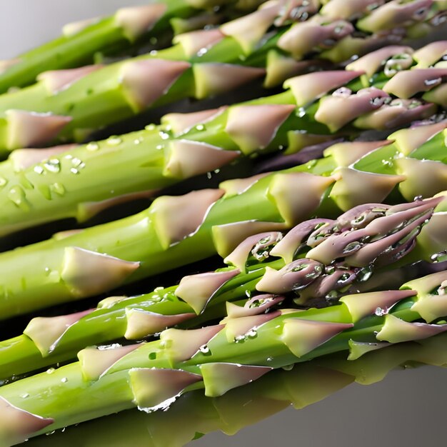 Bunch asperges met waterdruppels