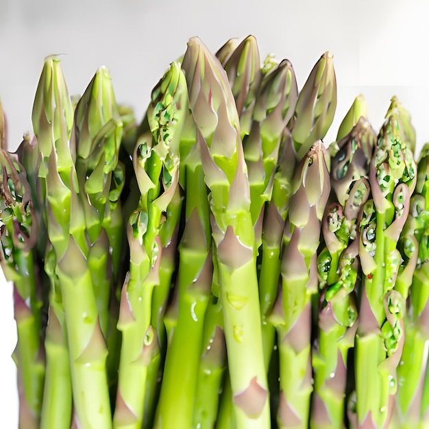 Bunch asperges met waterdruppels