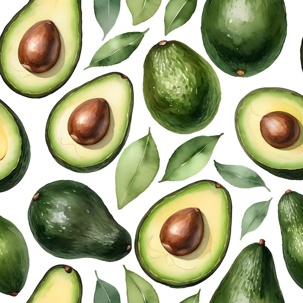 a bunch of avocados are displayed on a white background