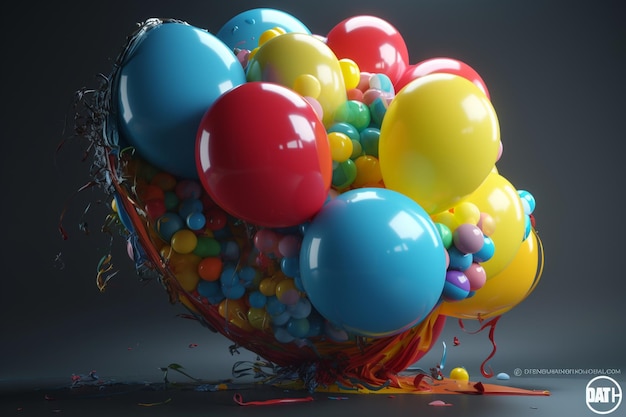 A bunch of balloons are in a bowl