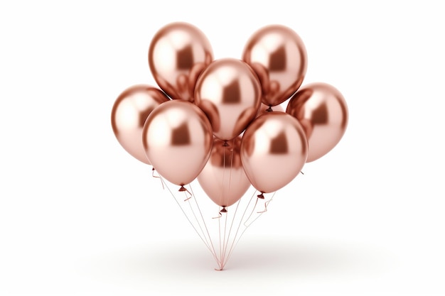 Bunch of Balloons Floating in Air On a White or Clear Surface PNG Transparent Background