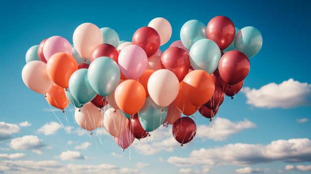 A bunch of balloons in the sky generative ai