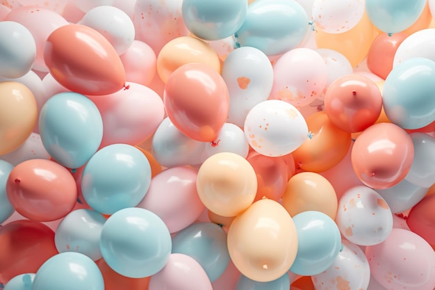 A bunch of balloons with the word love on it