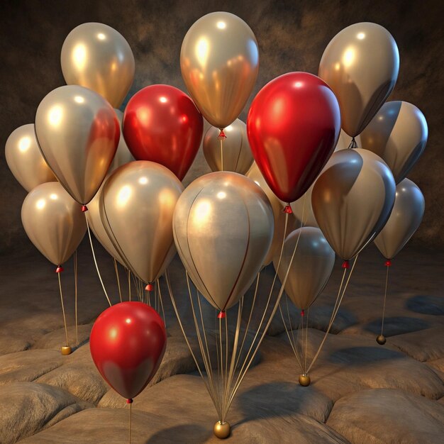 a bunch of balloons with a yellow one that says  love  on the bottom