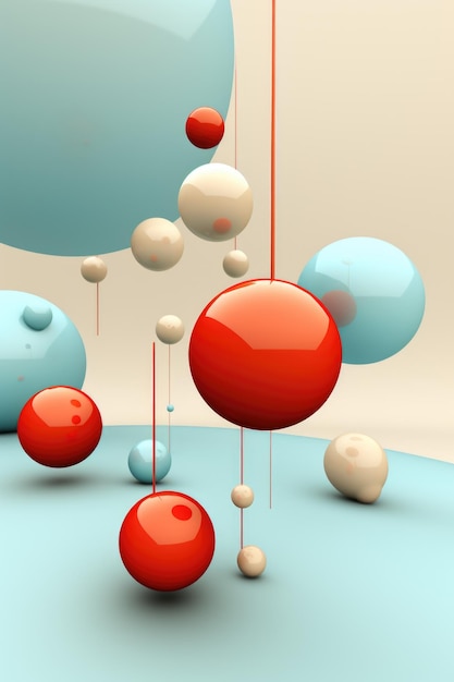 A bunch of balls that are floating in the air Generative AI