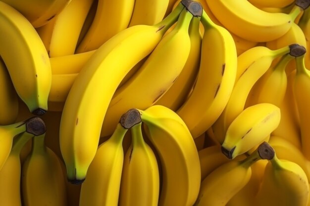 A bunch of bananas are stacked on top of each other.