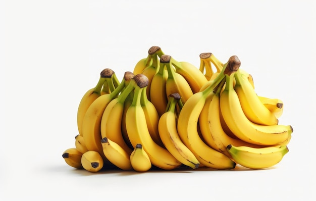 a bunch of bananas laid out on a white surface