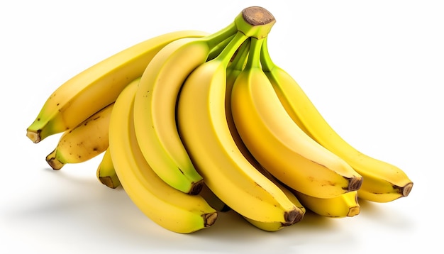 a bunch of bananas that are on a white background