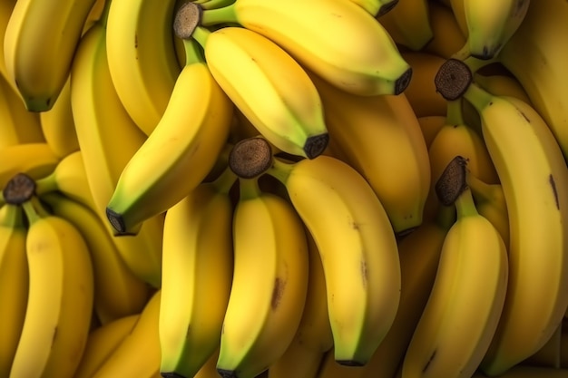 A bunch of bananas that are yellow and green