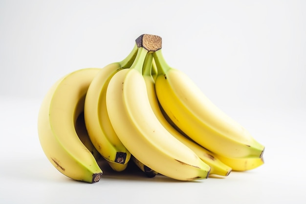 A bunch of bananas white background