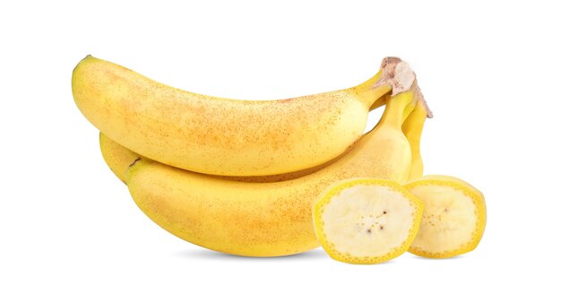 Bunch of bananas on white background