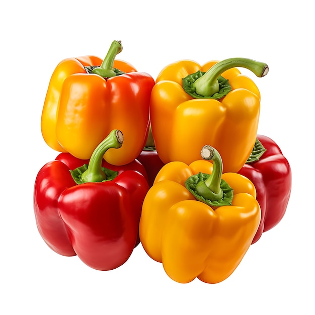 bunch of bell pepper on white background