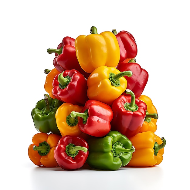 bunch of bell pepper on white background